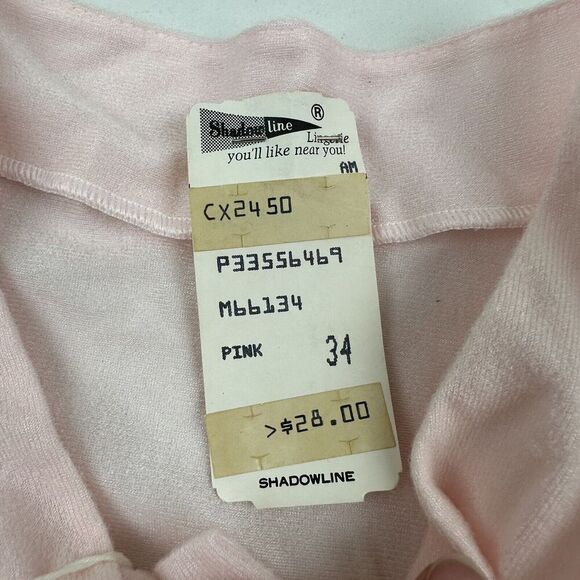 NWT VTG Shadowline Cuddlemere Nylon Pajama Top Sz 34 Pink Floral Embroidery - Picture 7 of 11